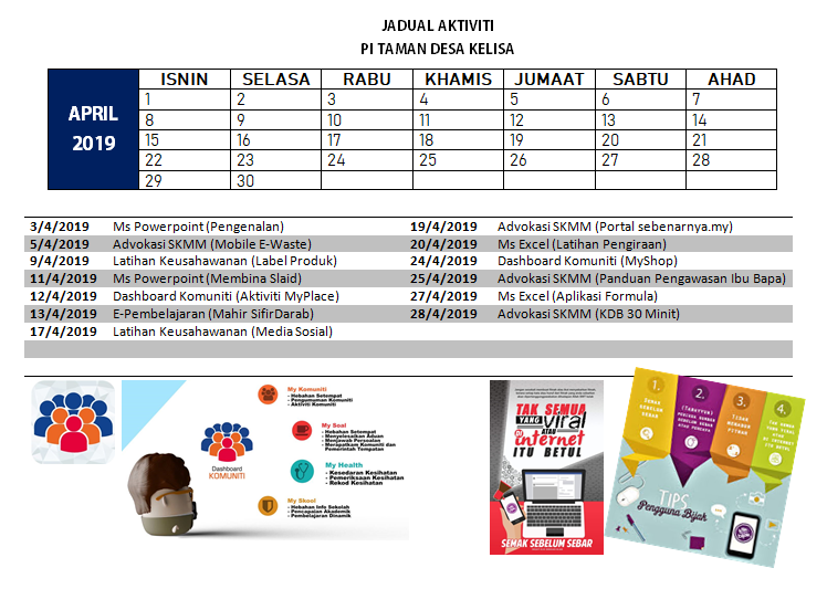 JADUAL AKTIVITI - APRIL 2019