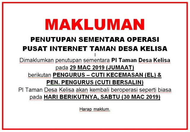 NOTIS EL - 29MAC2019